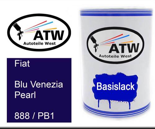 Fiat, Blu Venezia Pearl, 888 / PB1: 500ml Lackdose, von ATW Autoteile West.